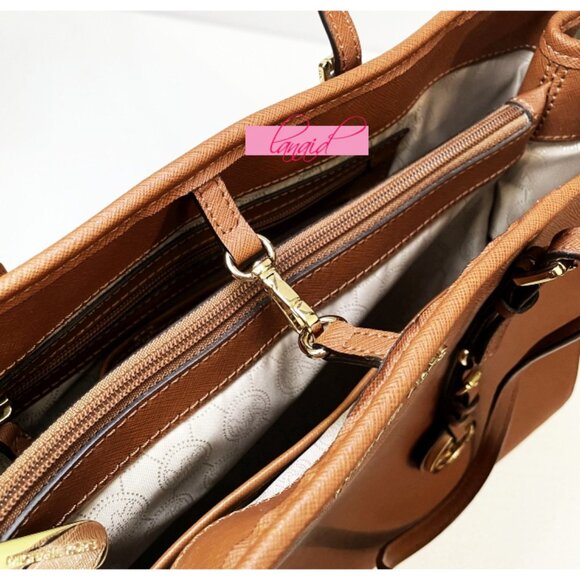 Michael Kors Jet Set Saffiano Leather Tote Bag Luggage Large Big Shoulder Purse - Picture 10 of 16